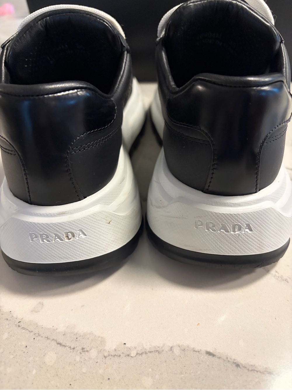 Women’s Prada Black Prax 36.5 Leather Platform Sneakers - Picture 5 of 8